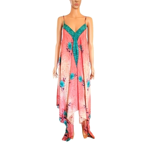 Vision of Tibet 100% Silk Maxi Dress - Picture 1 of 8